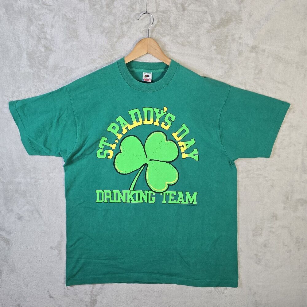 Vtg St Paddy's Day Drinking Team Single Stitch T-Shirt XXL USA Made St Patricks - Picture 2 of 9